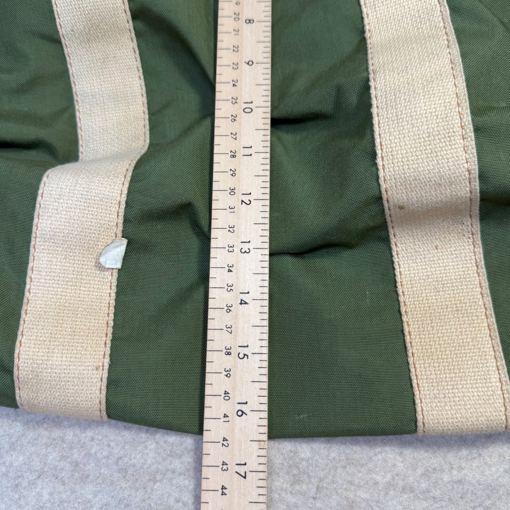 Holiday Moi La Paree Vintage Green Canvas Duffel Travel Weekender Scovill Zip - Picture 9 of 11
